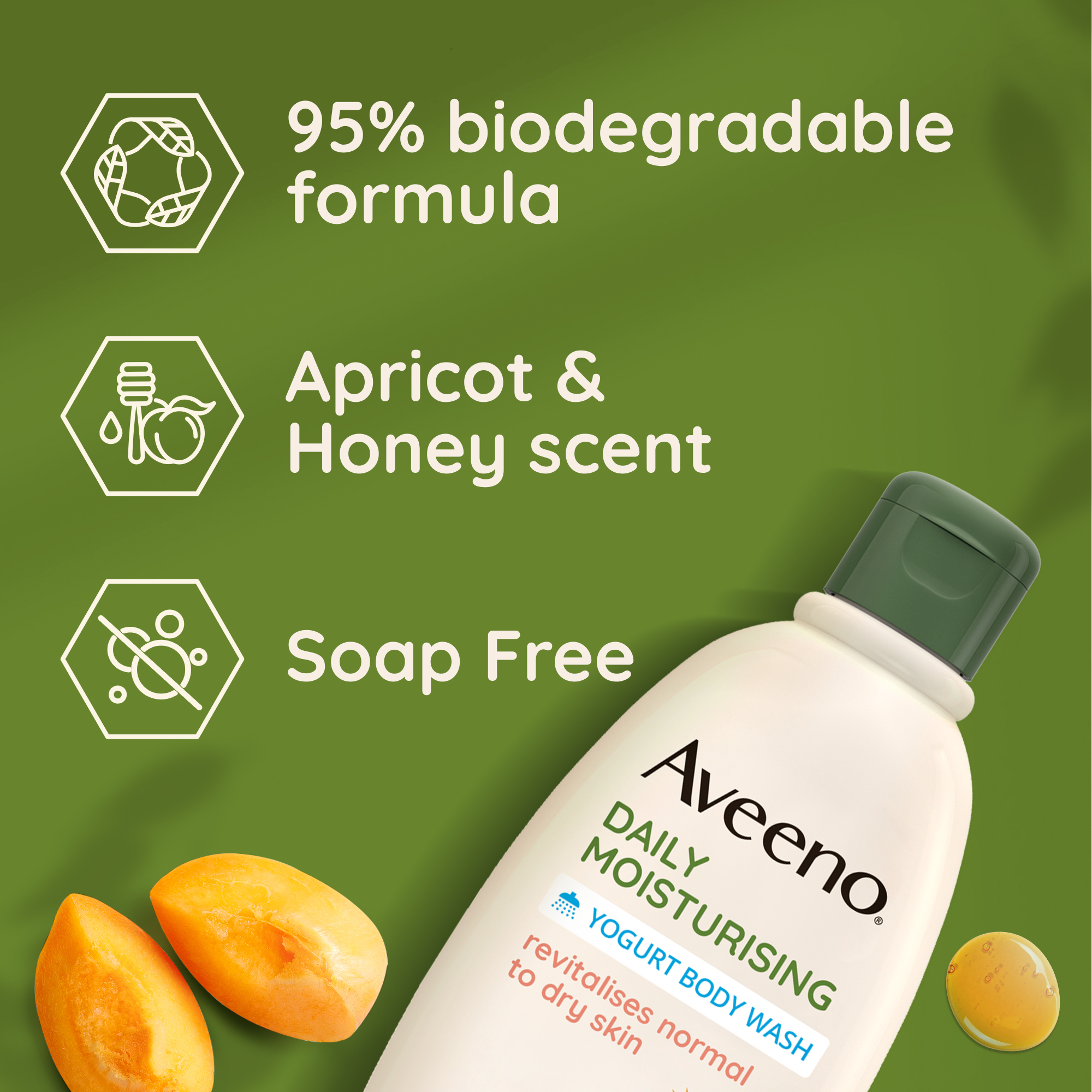 Daily Moisturising Yogurt Body Wash, Apricot & Honey AVEENO®